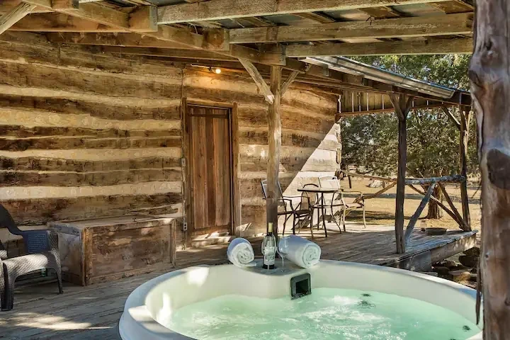 Peach Log Cabin